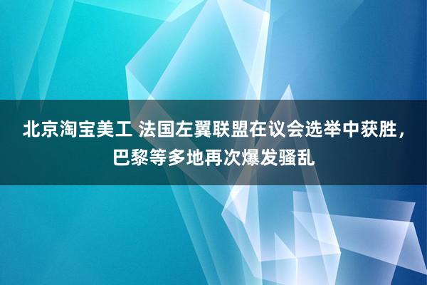 北京淘宝美工 法国左翼联盟在议会选举中获胜，巴黎等多地再次爆发骚乱