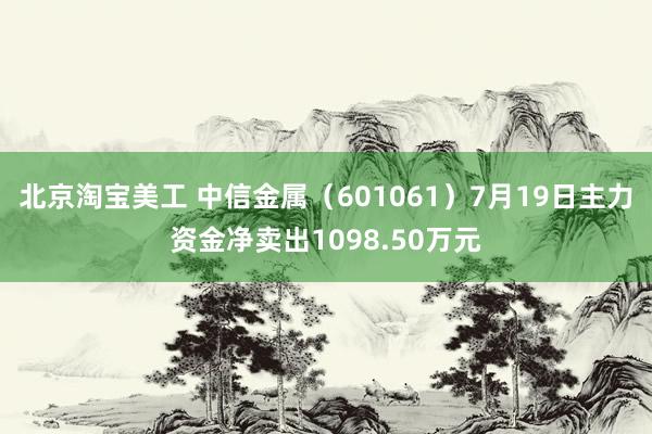 北京淘宝美工 中信金属（601061）7月19日主力资金净卖出1098.50万元