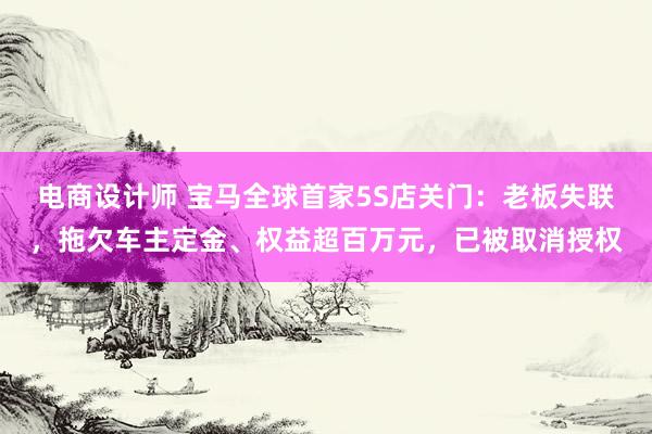 电商设计师 宝马全球首家5S店关门：老板失联，拖欠车主定金、权益超百万元，已被取消授权