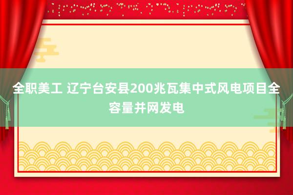 全职美工 辽宁台安县200兆瓦集中式风电项目全容量并网发电